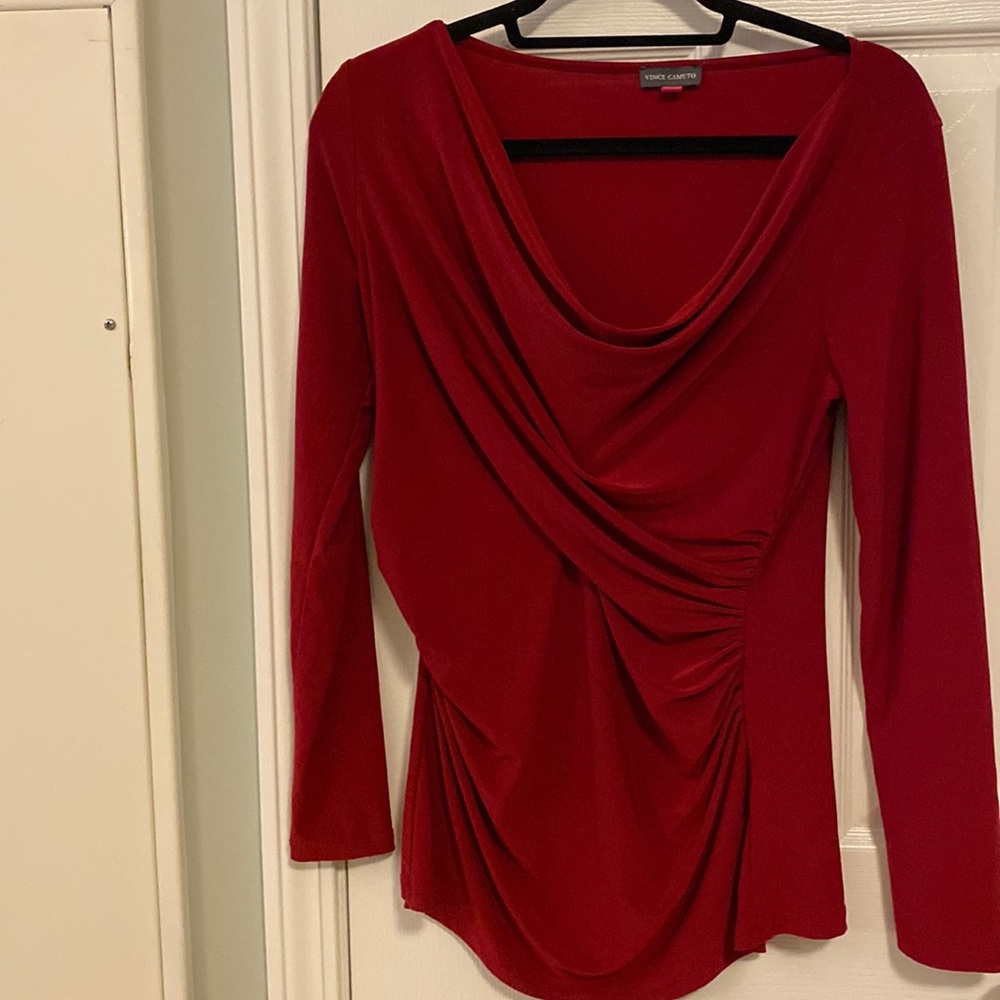 Vince Camuto red top, size medium, long sleeve